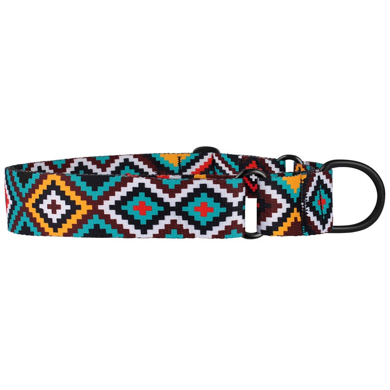 CollarDirect Aztec Martingale Collars for Dogs Heavy Duty Tribal Pattern Safety Nylon Training Collar Large Medium Small (Ethnic Teal, M, Neck Size 12"-17") - Image 4